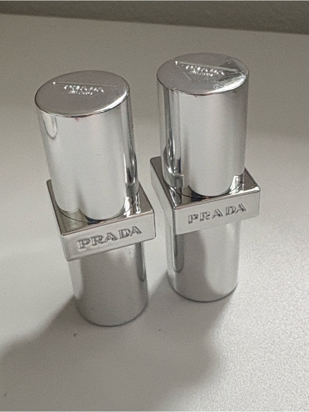 NIB [Prada] Monochrome Moisturizing Lip Balm Set 000 Universal/U001 Astral Pink - Picture 14 of 15